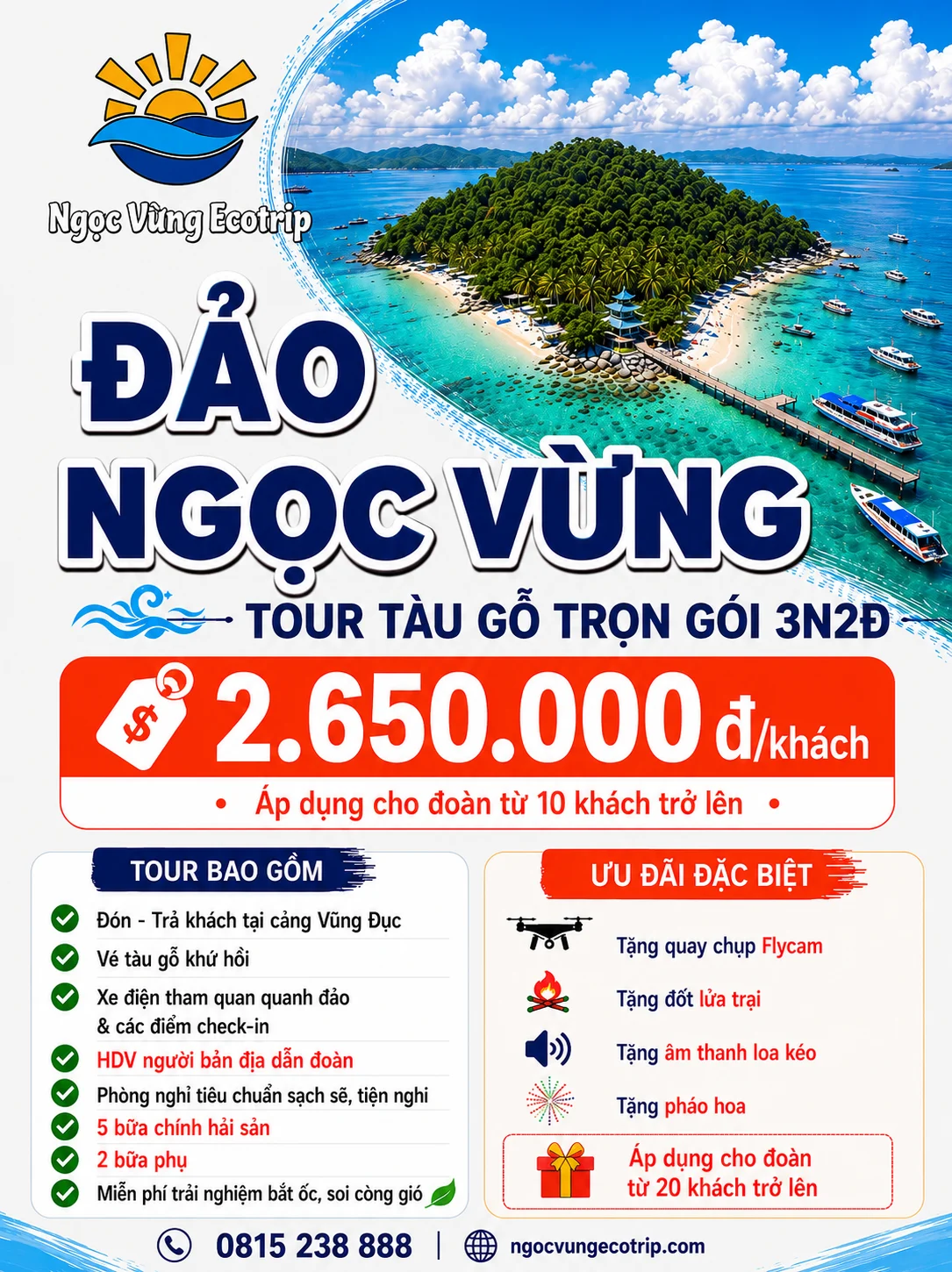 COMBO TRỌN GÓI 3N2Đ TÀU GỖ